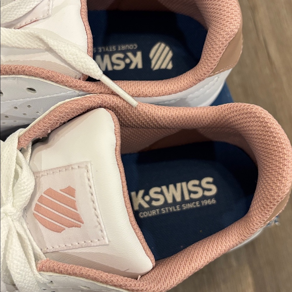 K-Swiss Women's White and Pink Lace-Up Sneakers - Picture 5 of 7